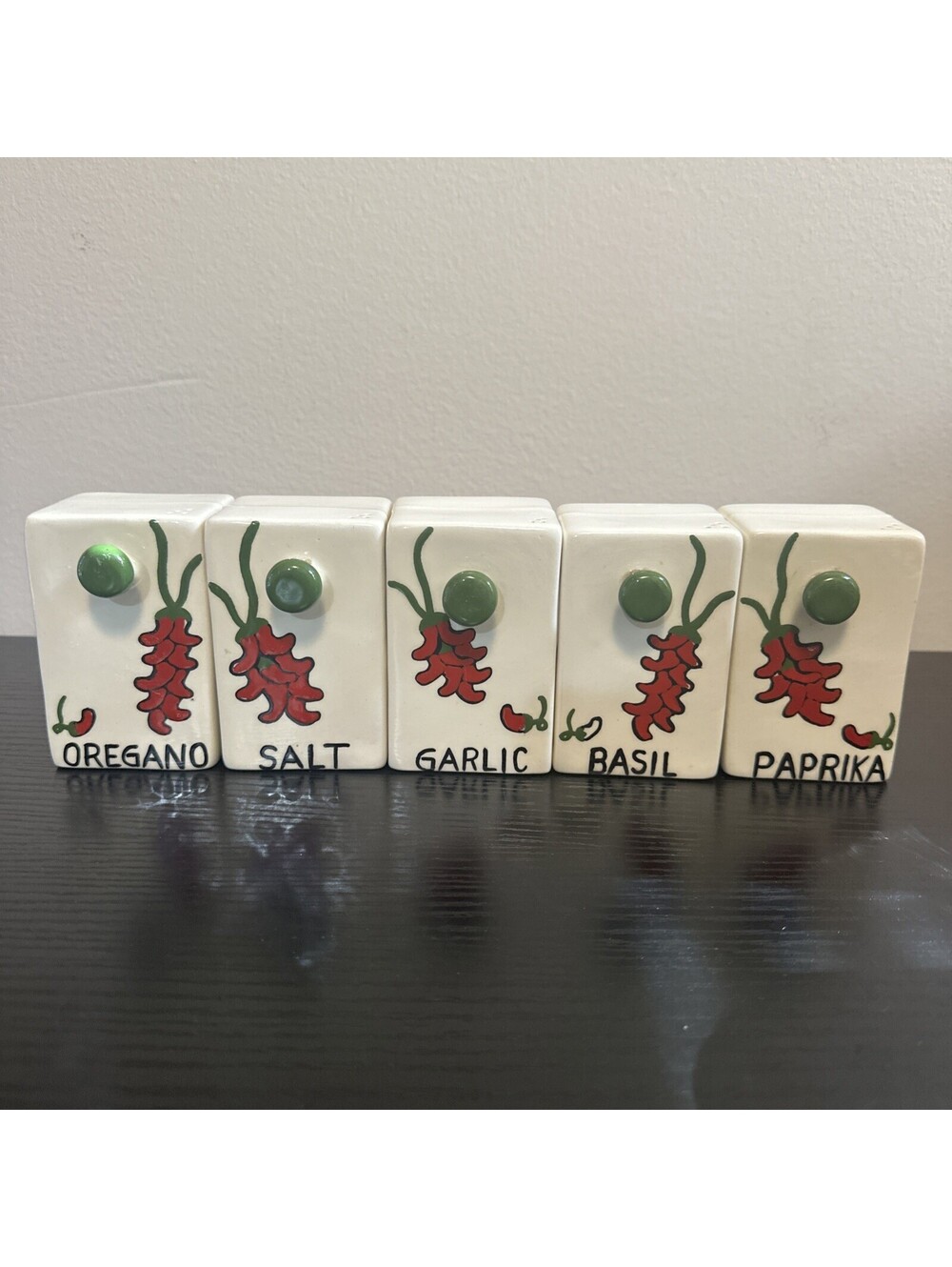 Storyteller Arts Set Of 5 Spice Jars Handpainted